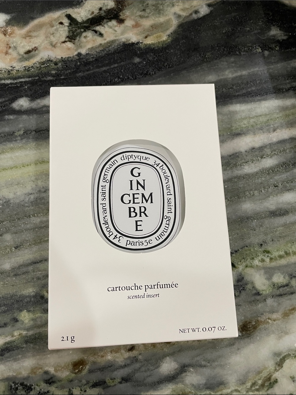 diptyque White and Black Gingembre Scented Insert